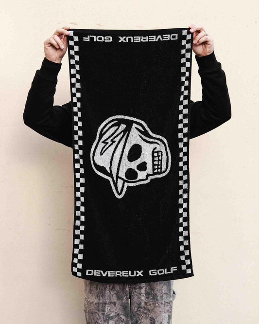Skull Caddie Knitted Towel - Black / White