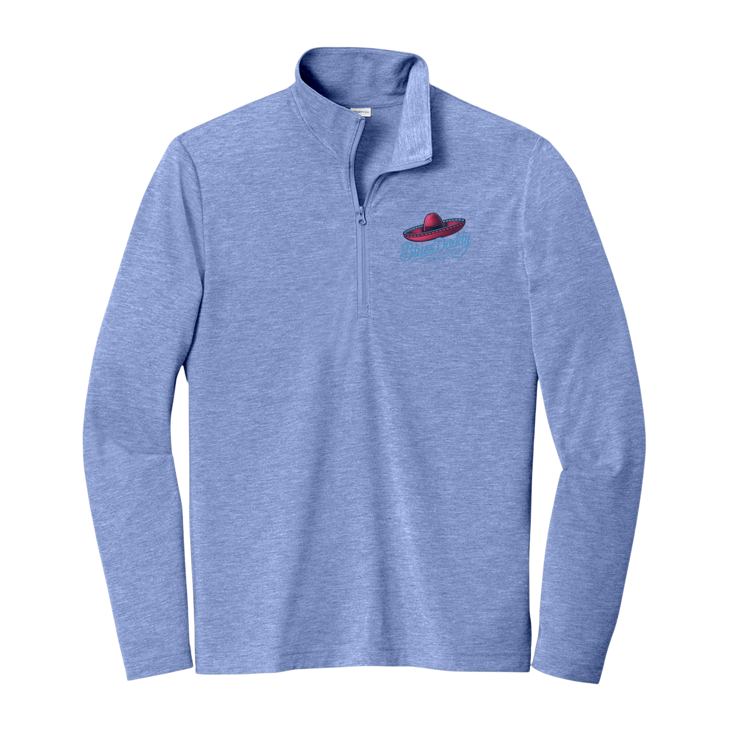 BluesDaddy Golf - Men's Tri-Blend Wicking Embroidered Quarter-Zip
