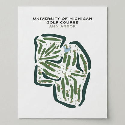 University of Michigan Golf Course, Michigan - Printed Golf Courses