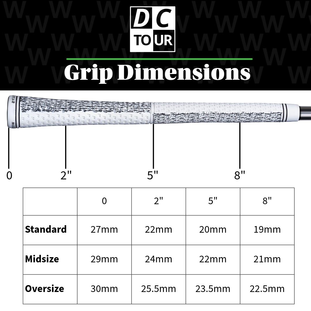 Wedge Guys DC Tour Golf Grips 13-Pack Bundle - Standard Midsize Oversize