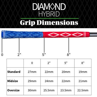 Wedge Guys  Diamond Hybrid Golf Grips - Standard Midsize Oversize
