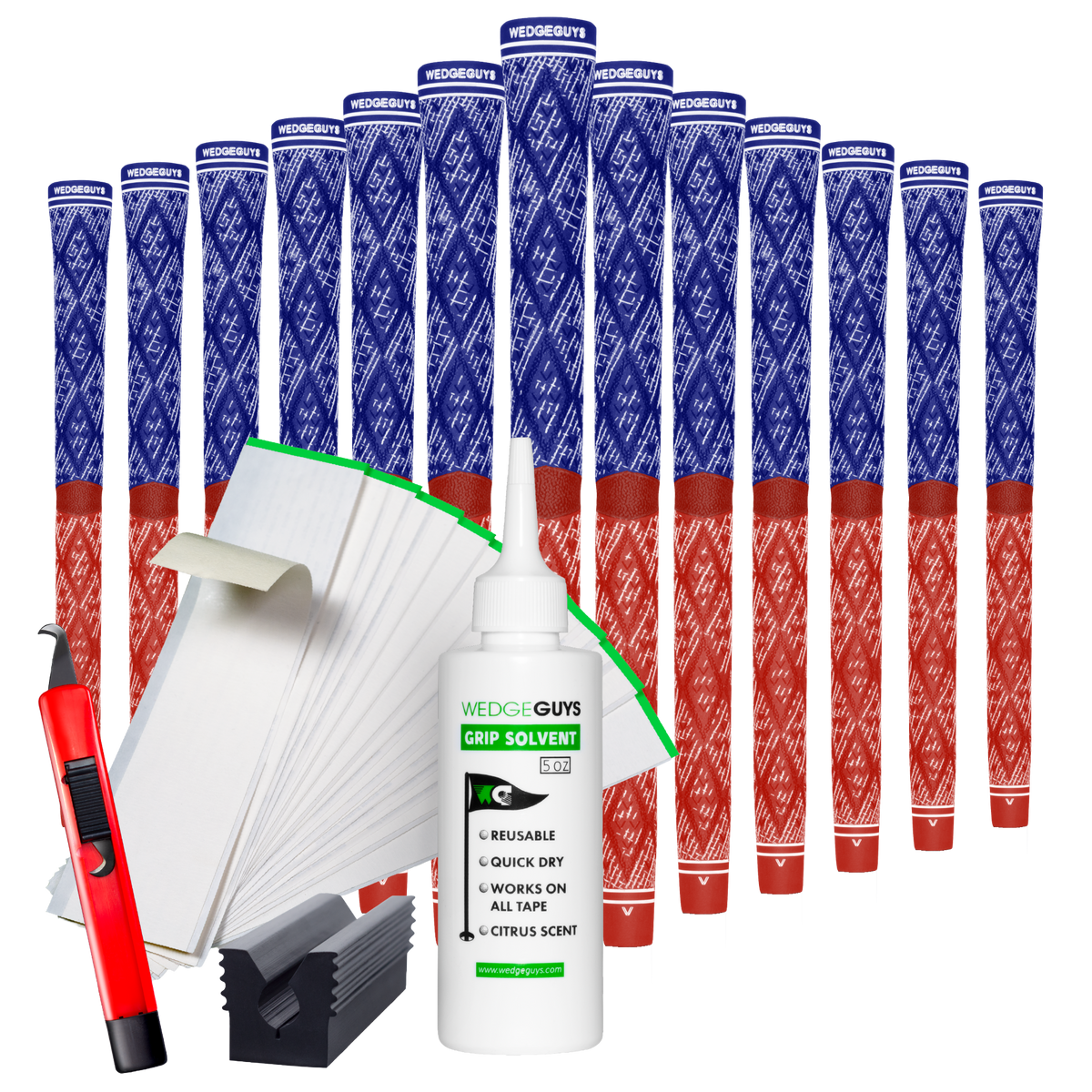 Wedge Guys Diamond Cord Golf Grips Bundle 13-Pack - Standard Midsize Oversize Bundle