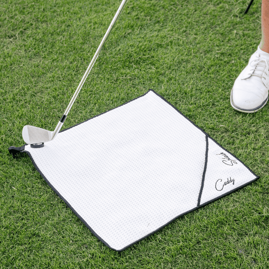 Magnetic Golf Towel with Ball Pocket - White