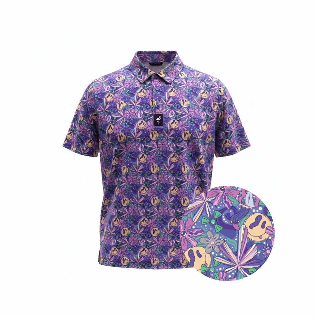 Men's Purple Haze Golf Polo | Moisture-Wicking Performance Stretch Golf Shirt