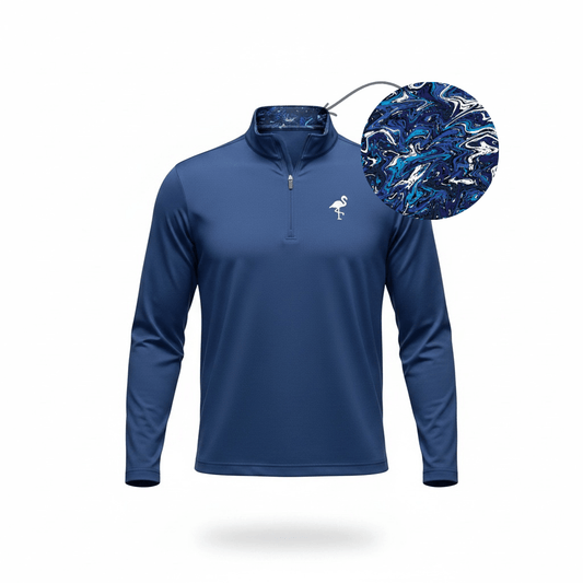 Unisex Marble Wave Performance Quarter Zip | Lightweight Moisture-Wicking Golf Pullover