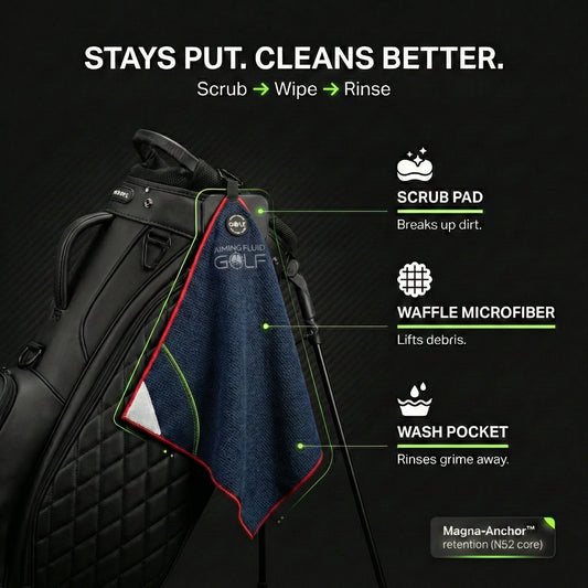 Magna-Anchor™ Magnetic Golf Towel – Stubby (16×24)