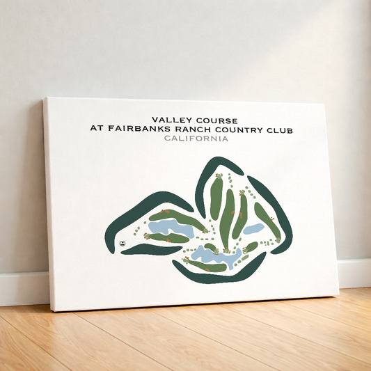 Valley Course at Fairbanks Ranch Country Club, California - Printed Golf Courses