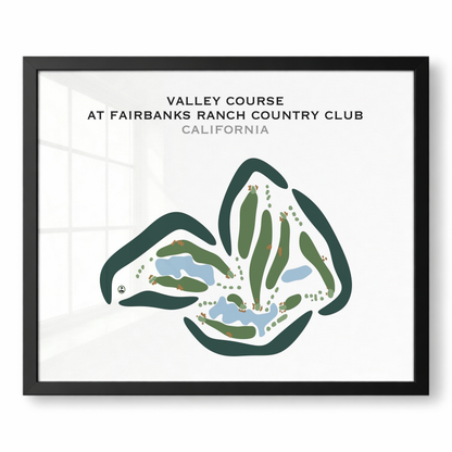 Valley Course at Fairbanks Ranch Country Club, California - Printed Golf Courses