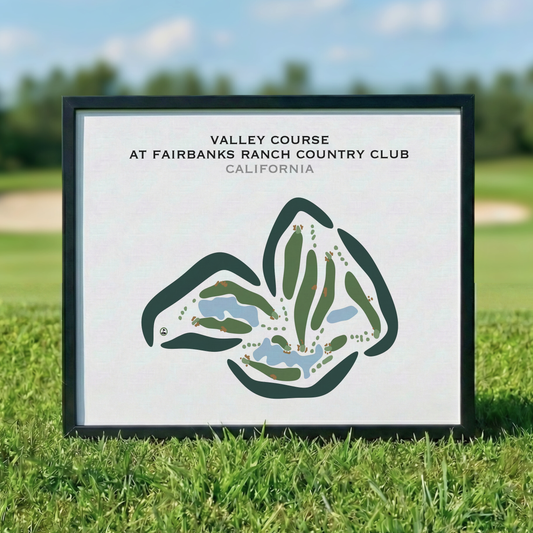 Valley Course at Fairbanks Ranch Country Club, California - Printed Golf Courses