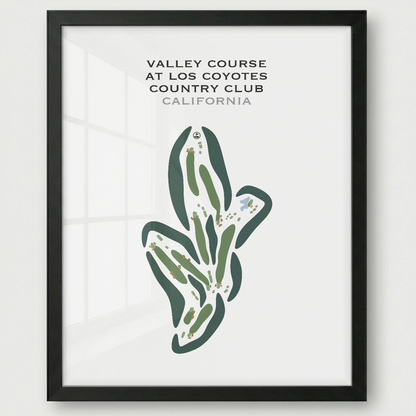 Valley Course at Los Coyotes Country Club, California - Printed Golf Courses