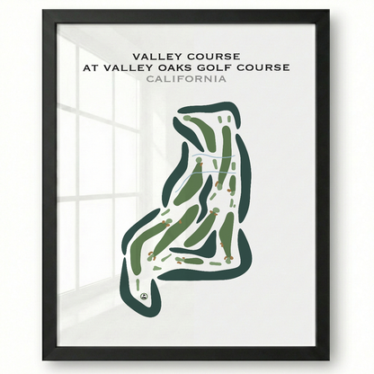 Valley Course at Valley Oaks Golf Course, California - Printed Golf Courses