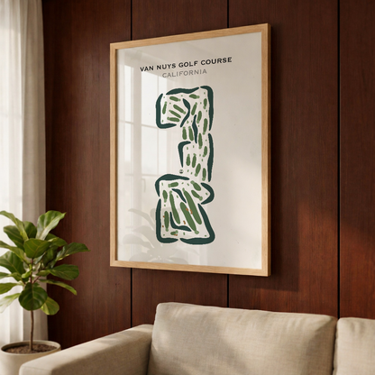 Van Nuys Golf Course, California - Printed Golf Courses