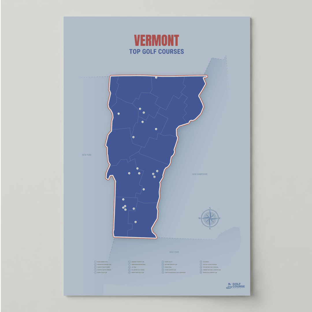 Map of Vermont Golf Courses