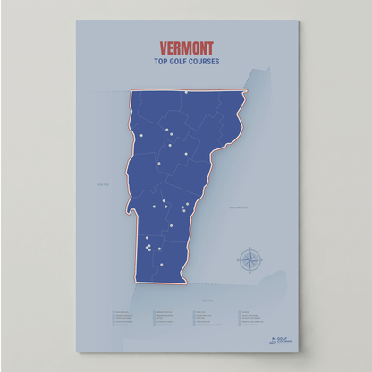 Map of Vermont Golf Courses