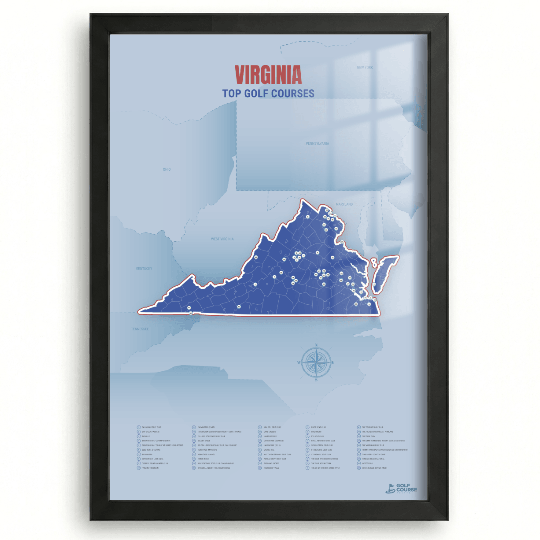 Map of Virginia Golf Courses
