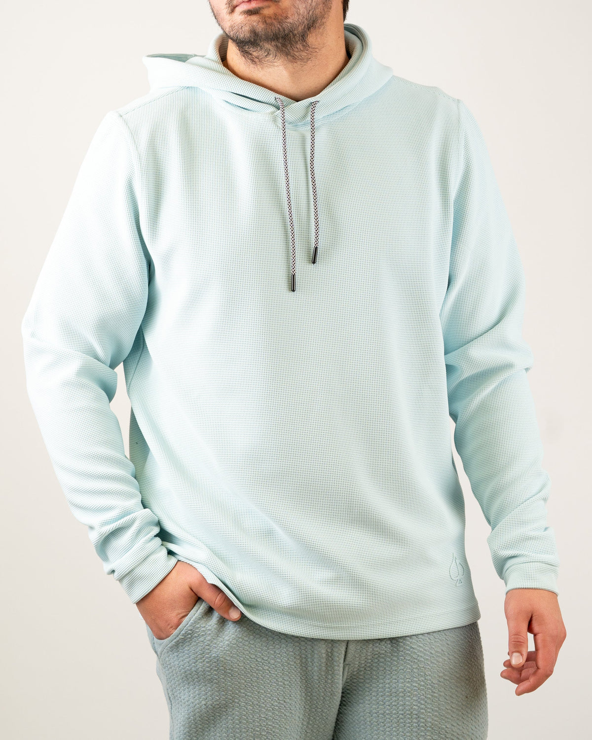 Player Preferred™ Waffle Grid Hoodie - Ice Blue