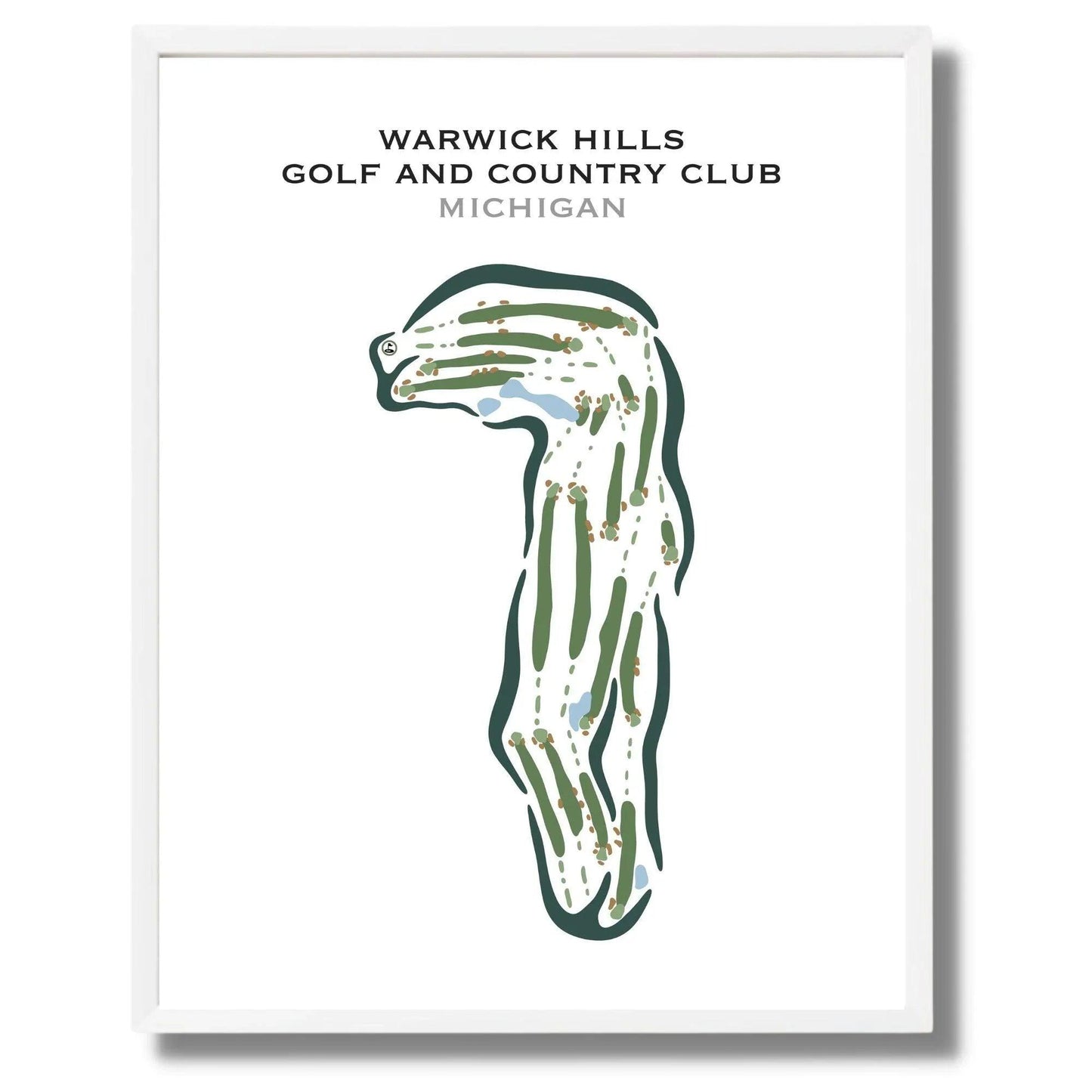 Warwick Hills Golf & Country Club, Michigan - Printed Golf Courses