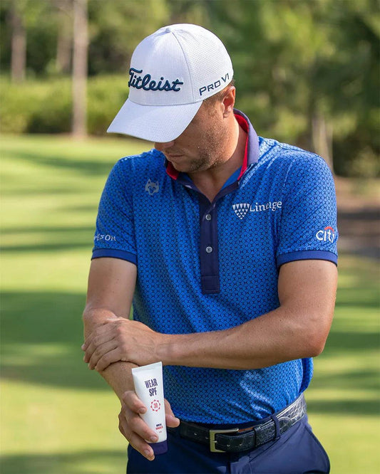 WearSPF_Justin_Thomas_applies_Mineral_Lotion - GOLF LEAGUE