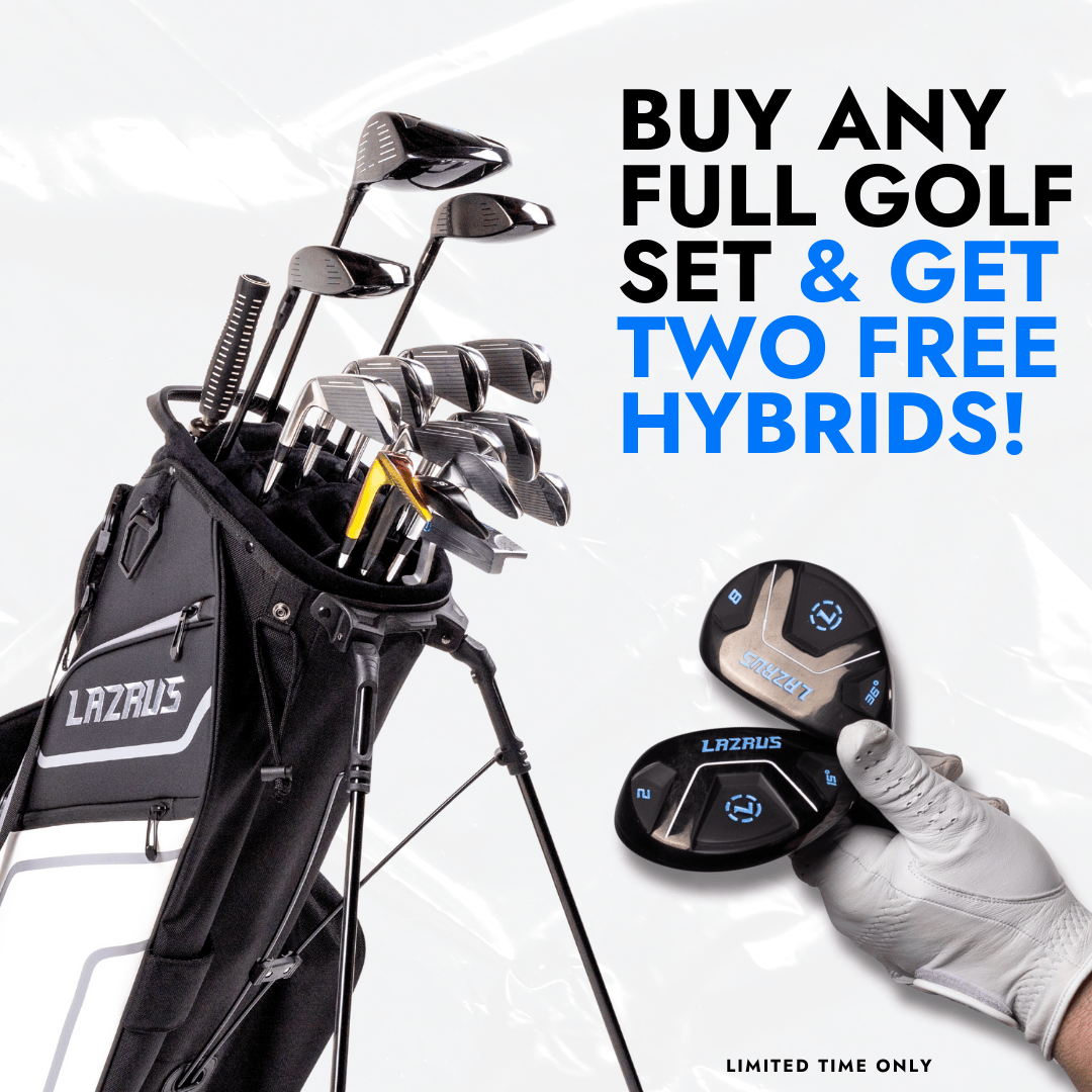 Lazrus Golf 11 pc Set - LAZ2 Driver, 3W, 1H, 6-PW Irons, 52° Wedge, Putter & Bag Optional