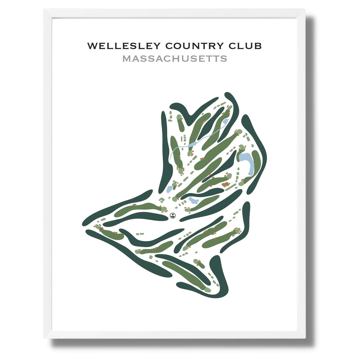 Wellesley Country Club, Massachusetts - Printed Golf Course