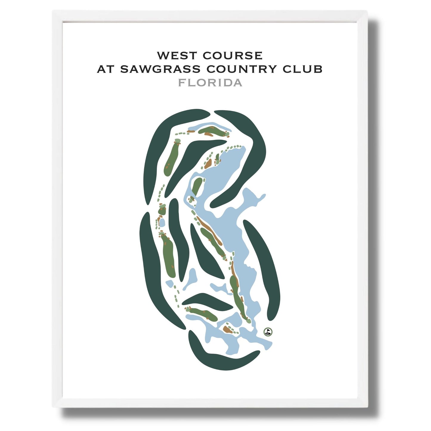 West Course at Sawgrass Country Club, Florida - Printed Golf Courses