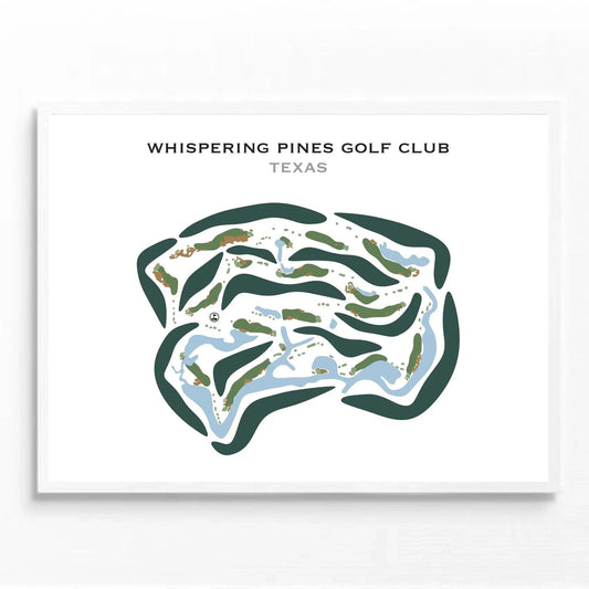 Whispering Pines Golf Club, Texas - Printed Golf Courses