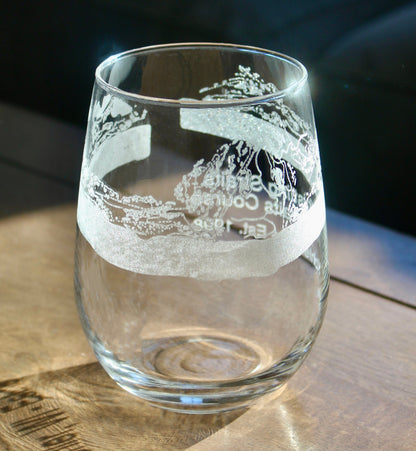 Whistling Straits - The Straits - Laser Engraved Golf Course Map Glasses