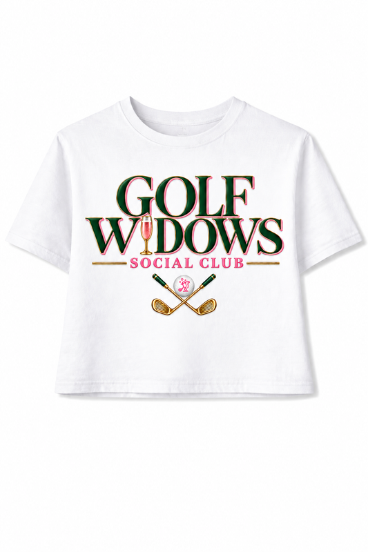 Golf Widows Social Club Tee – Women’s Graphic Golf T-Shirt | Birdies & Bubbles