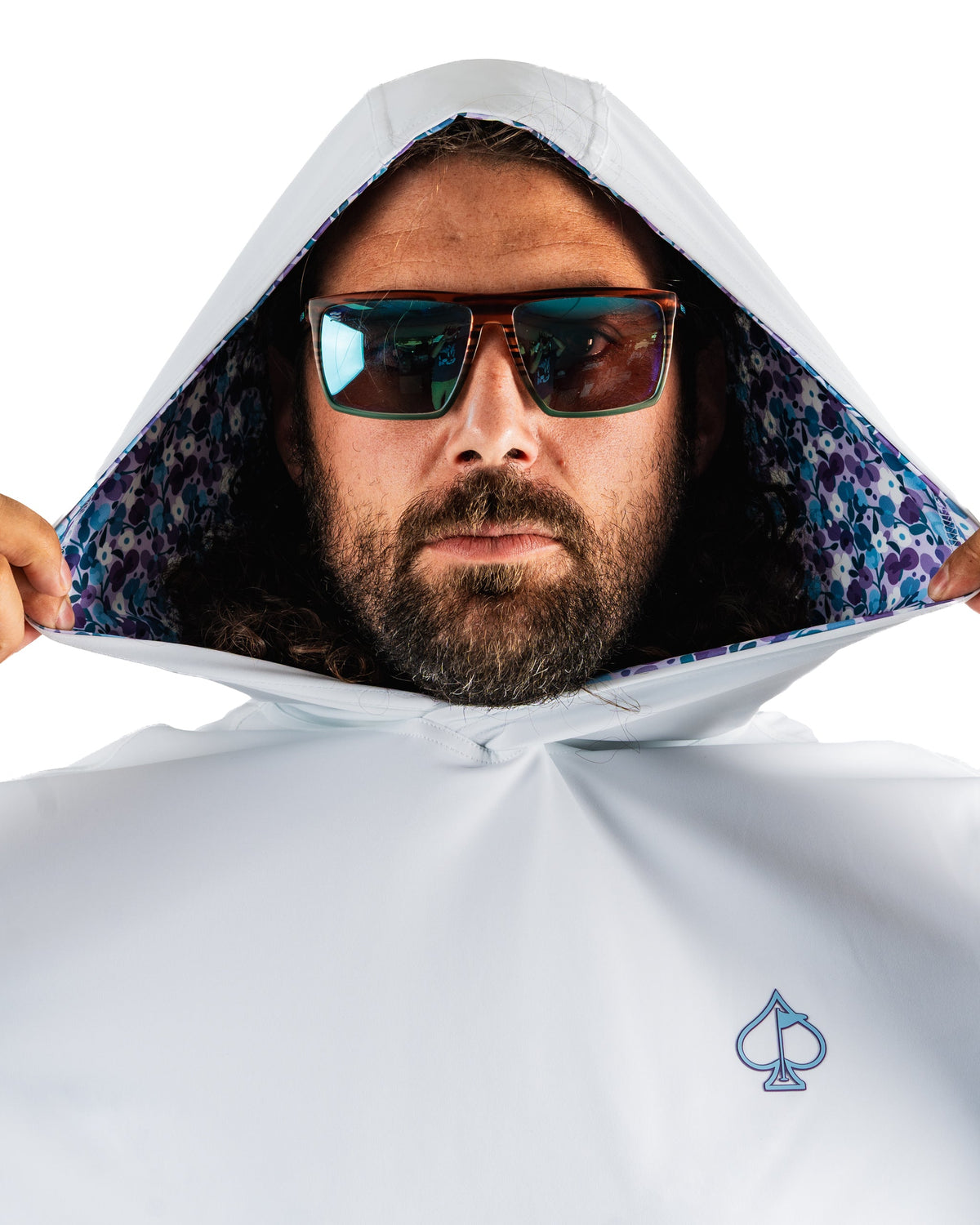 Performance Golf Hoodie - White Petals