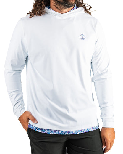 Performance Golf Hoodie - White Petals