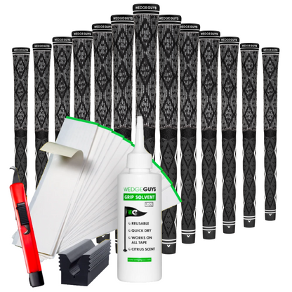 Wedge Guys Diamond Hybrid Golf Grips Bundle 13-Pack - Standard Midsize Oversize