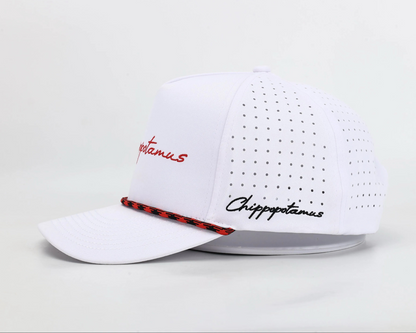 White Rope Hat - Chippopotamus Red