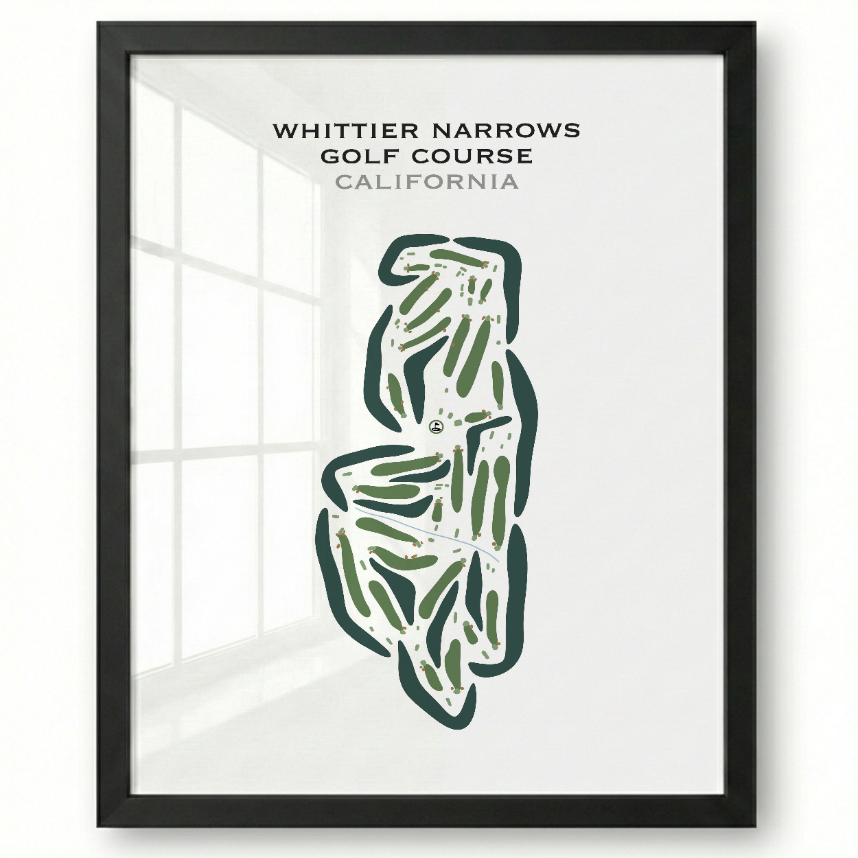 Whittier Narrows Golf Course, California - Printed Golf Courses