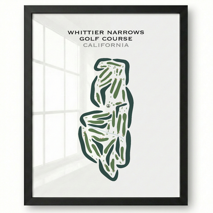 Whittier Narrows Golf Course, California - Printed Golf Courses