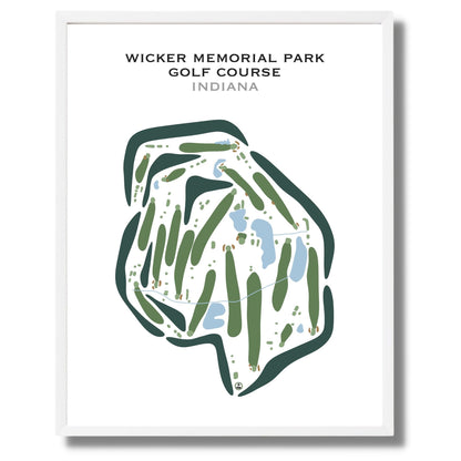 Wicker Memorial Park Golf Course, Indiana - Printed Golf Courses