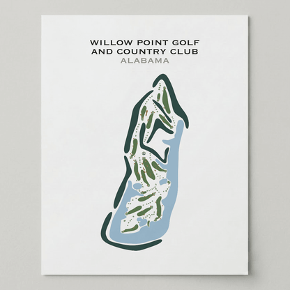 Willow Point Golf and Country Club, Alabama - Printed Golf Courses