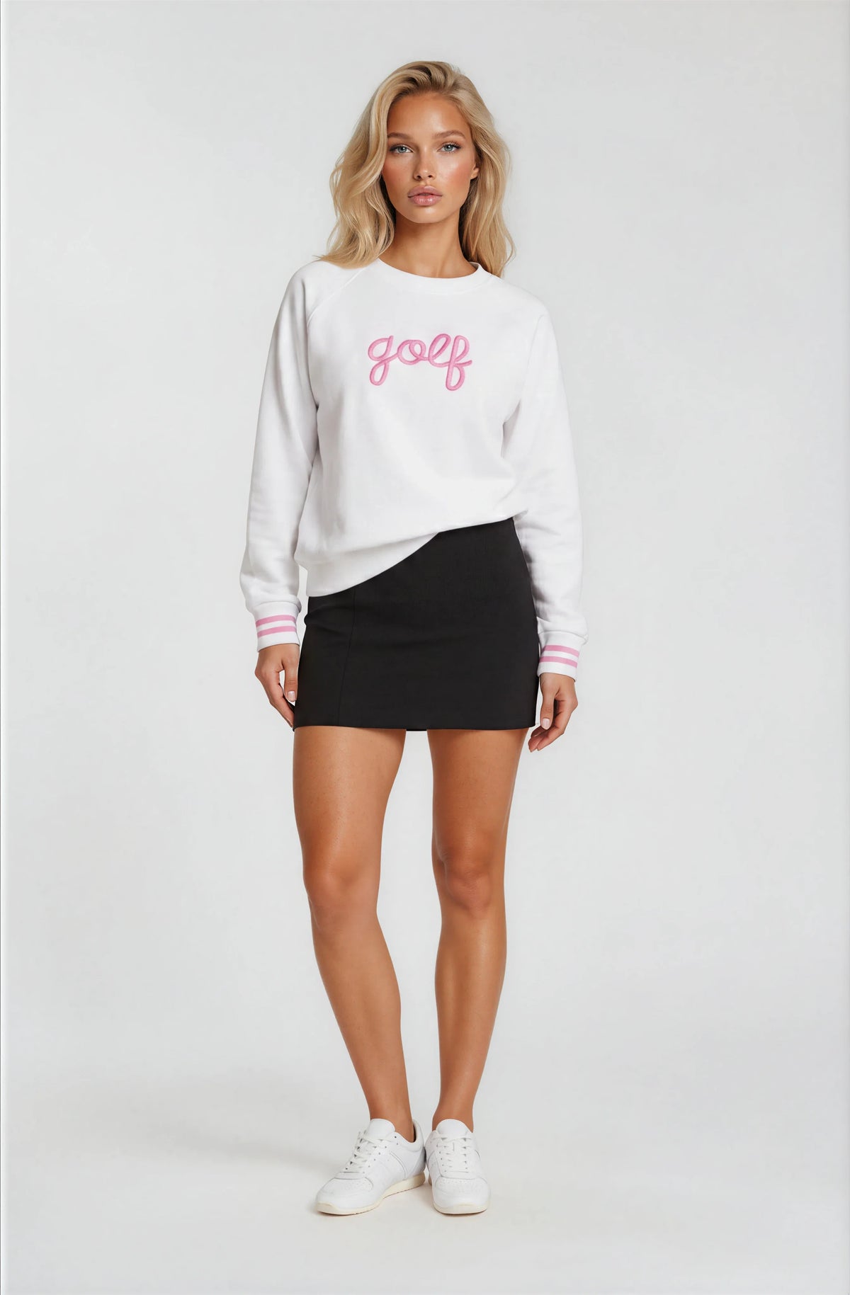 Golf, But Make It Cute Crewneck | Women’s Golf Sweatshirt White | Birdies & Bubbles