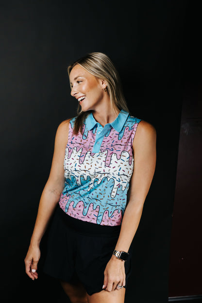 Womens Ice Cream Drip Polo