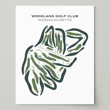 Woodland Golf Club, Massachusetts - Printed Golf Courses