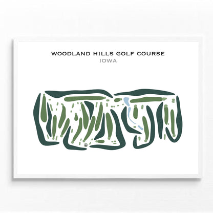 Woodland Hills Golf Course, Iowa - Printed Golf Courses