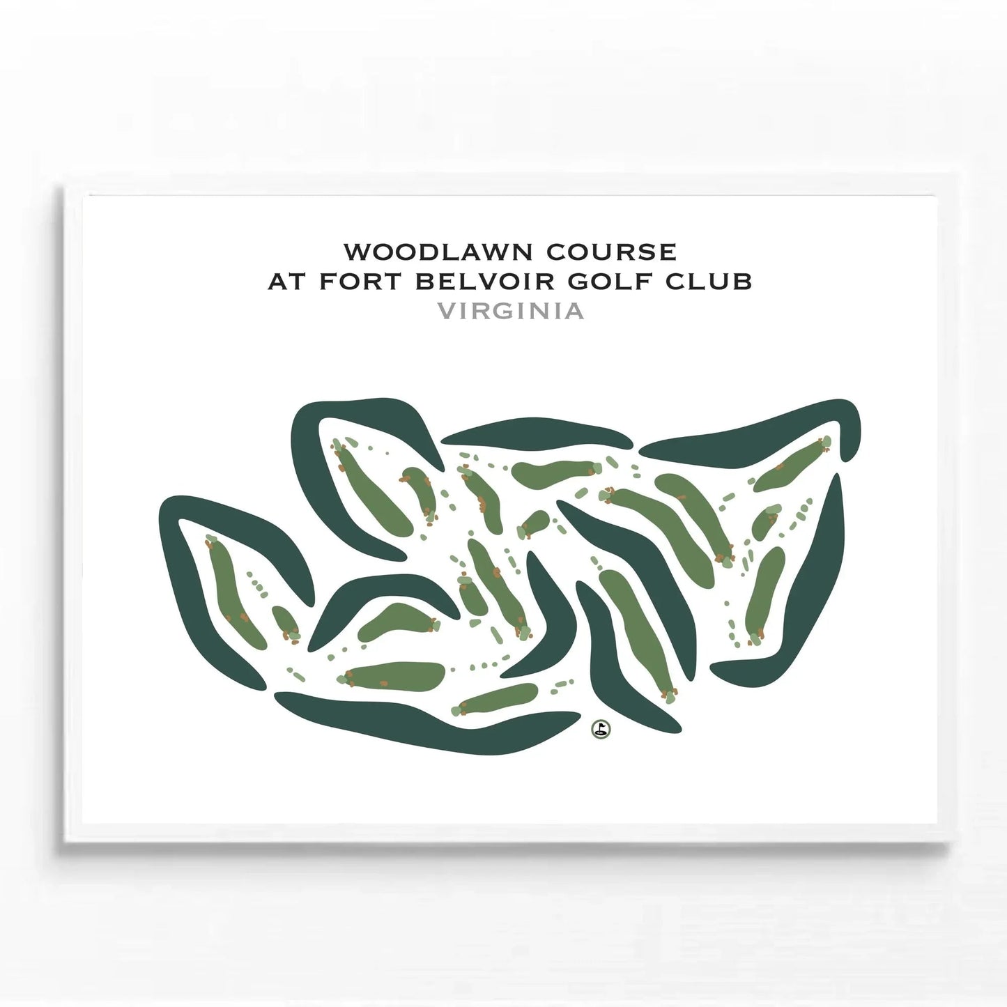 Woodlawn Course at Fort Belvoir Golf Club, Virginia - Printed Golf Courses