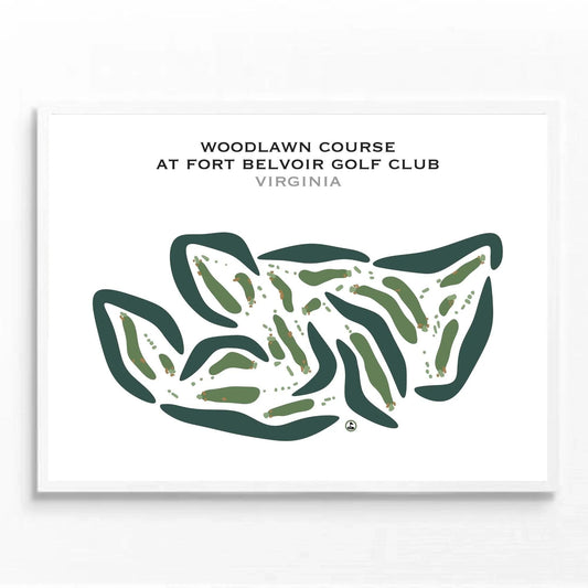 Woodlawn Course at Fort Belvoir Golf Club, Virginia - Printed Golf Courses