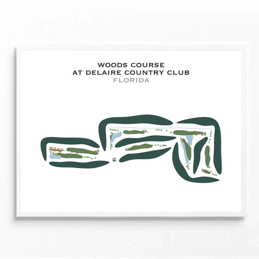 Woods Course at Delaire Country Club, Florida - Printed Golf Courses