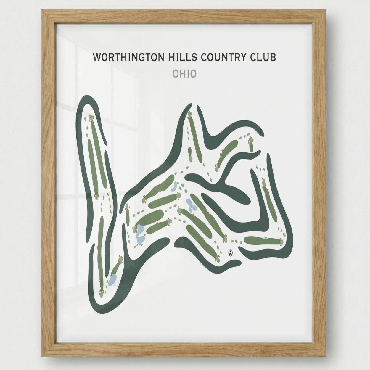 Worthington Hills Country Club, Ohio - Printed Golf Courses