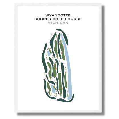 Wyandotte Shores Golf Course, Michigan - Printed Golf Course