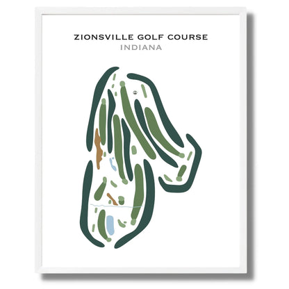 Zionsville Golf Course, Indiana - Printed Golf Courses