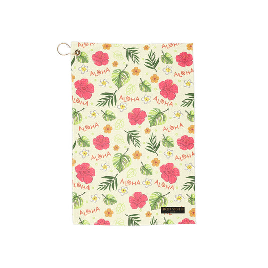 Aloha Floral Microfiber Golf Towel — Iron Sight Golf