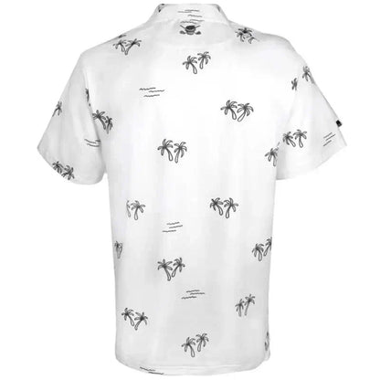 Aloha Cool-Stretch Men's Hawaiian Golf Shirt (White)