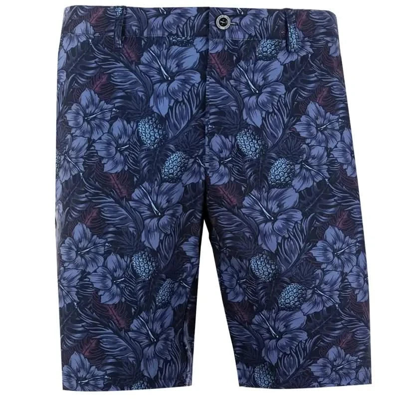 Aloha Cool-Stretch Men's Hawaiian Golf Shorts (Black)