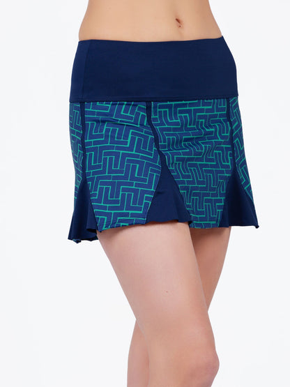 Alyssa A-Line Eco-Friendly Skort	- Ink Tessel/Ink